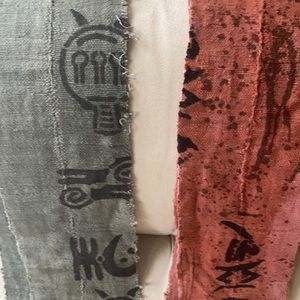 African handmade scarves w handmade beads